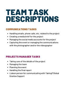 Team Task Descriptions