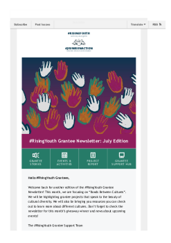 #RisingYouth Grantee Newsletter: July 2021 Edition