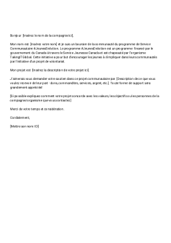 Lettre de commandites pour projet