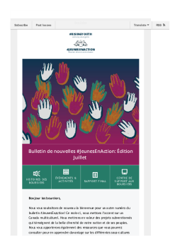 Bulletin de nouvelles #JeunesEnAction: Édition Juillet 2021