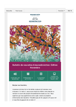 Bulletin de nouvelles #JeunesEnAction: Édition Novembre 2021