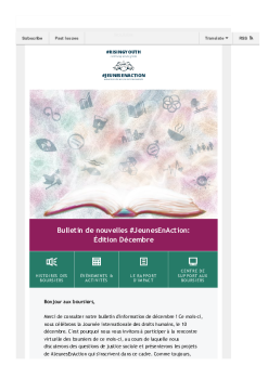 Bulletin de nouvelles #JeunesEnAction: Édition Décembre 2021